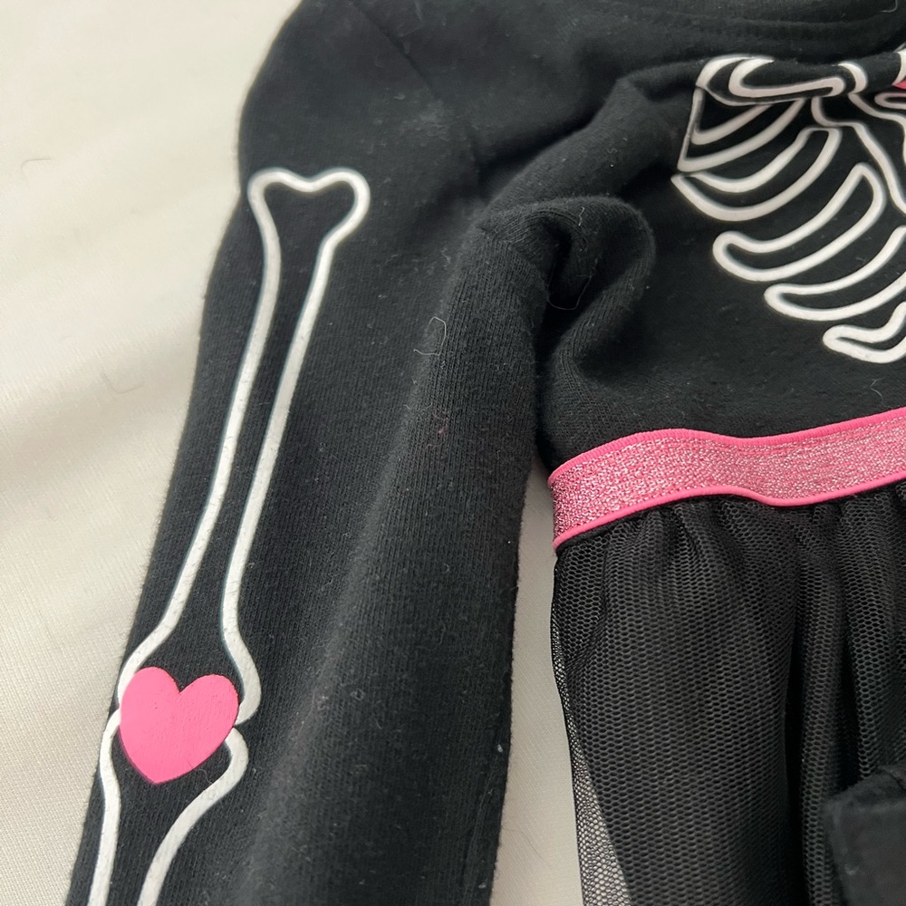Cat & Jack Black Skeleton Kids Costume with Pink Accents - Picture 2 of 3